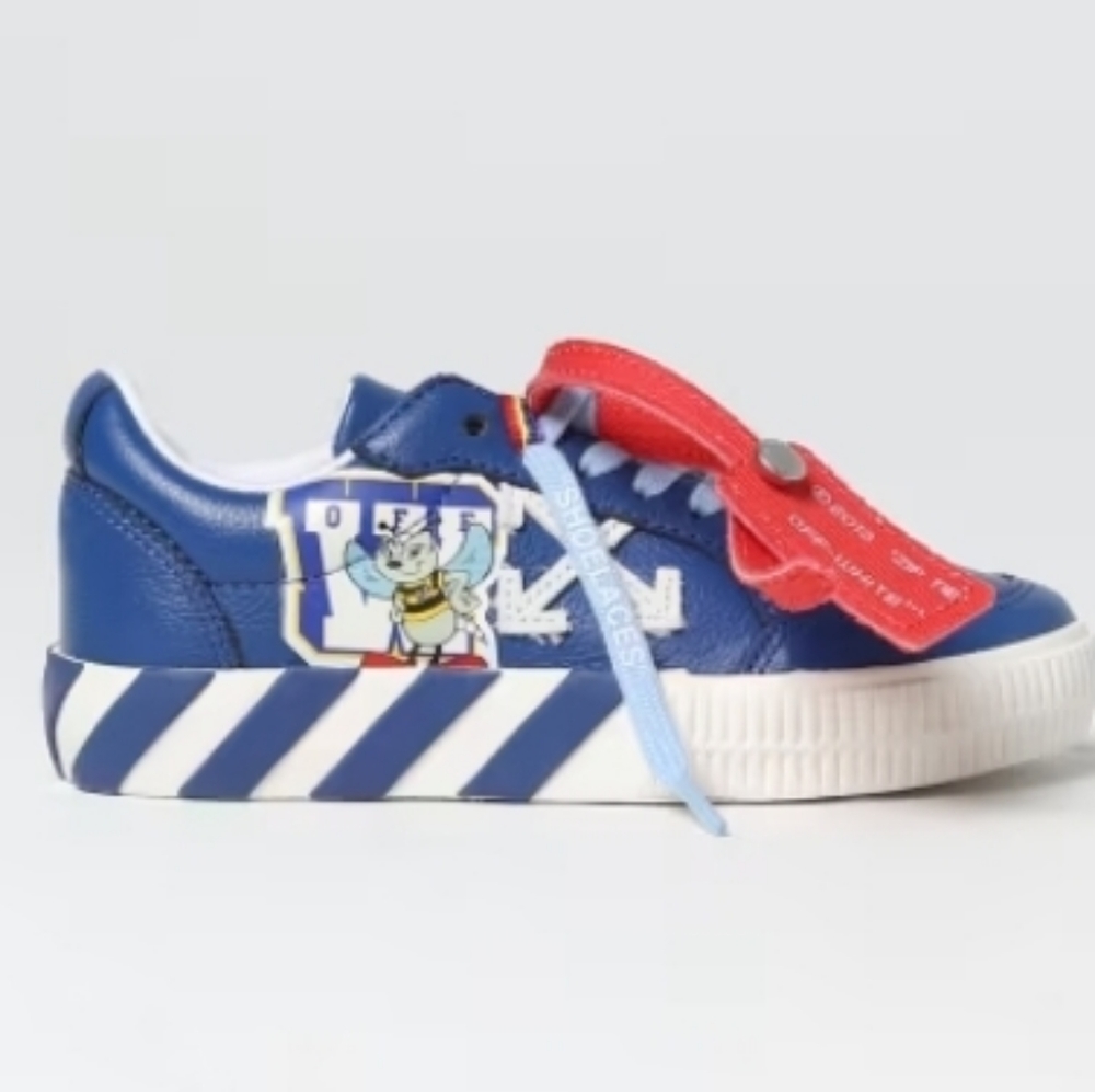 OFF-WHITE ow college grained leather sneakers